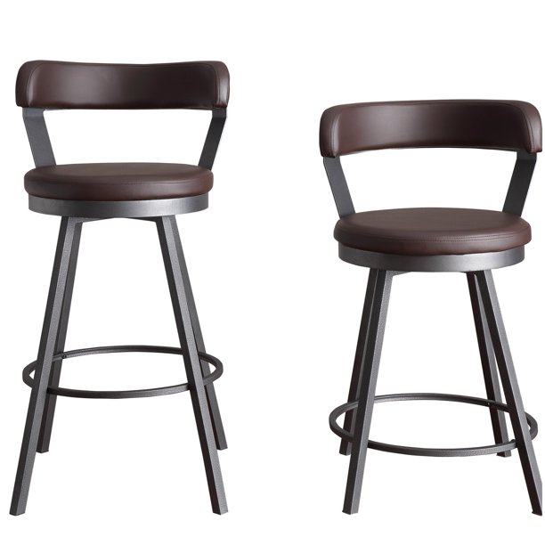 Laub Swivel Counter & Bar Stool, Heavy bolt accents, Overall Product