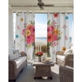 thumbnail image 3 of Spring Flowers Blackout Curtains 96 Inch Length 2 Panels Set, Pastoral Daisy Leaves Rustic Botanical Full Shading Curtains for Windows, Blackout Curtains for Bedroom Living Room 52"x96", 3 of 8