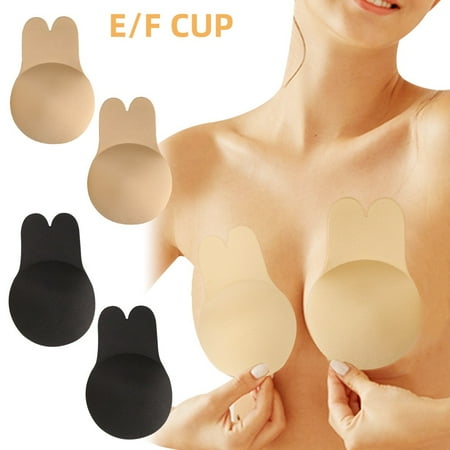 Trianu Sticky Bra  2 Pairs Strapless Backless Bras for Women  Adhesive Invisible Push up Silicone Bra for Large Breasts