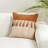 thumbnail image 4 of Boho Patchwork Leather Tassel Poly Filled Pillow, 4 of 4