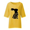 thumbnail image 4 of BOOMILK Easter T Shirts for Women Plus Size 3/4 Sleeve Crew Neck Linen Tops Loose Trendy Rabbit Bunny Graphic Tees, 4 of 5