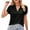 Black, variant on RMGVDSD Women's 2025 Fashion Tops Women's V Neck T Shirt With Chiffon Pompom Casual Summer Top Trendy Going Out Tops