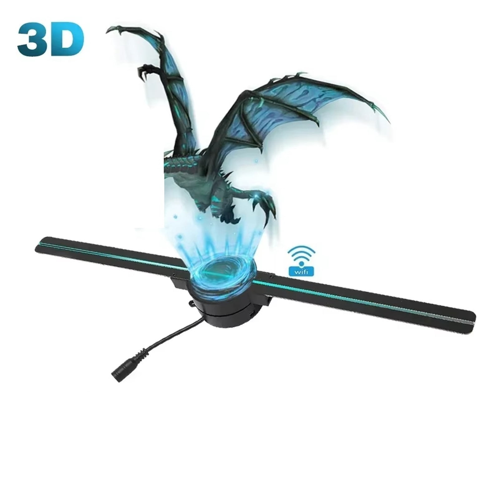 42CM HD 3D Hologram Fan WiFi Holographic Projector Advertising Display Light for Stores Bars Party