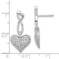 thumbnail image 2 of Brilliant Embers Sterling Silver Polished CZ Heart Post Dangle Earrings, 2 of 2