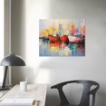thumbnail image 3 of Nawypu  Art,24x48Inch 100% Hand Painted Colorful Sailboat Oil Painting Abstract Modern Canvas Artwork Romance Seascape Wall Art Stretched and Framed Ready to Hang Home Wall Decoration, 3 of 4