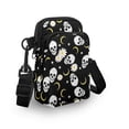 thumbnail image 3 of HELLHERO Double Deck Crossbody Small Crossbody Bags for Adults Outdoor Holiday Travel Sling Bag Polyester 4.33"x1.97"x7.09" Skulls Daisies, 3 of 7