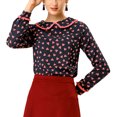 thumbnail image 1 of INSPIRE CHIC Blouse Douce à Manches Longues pour Femmes, Mignonne, à Volants, Col Peter Pan, 1 of 6