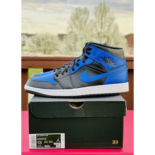 Ni - ke Ni - ke Air Jordan 1 Mid Hyper Royal 2021 Size 13 Blue Dunk Max Zoom Force 3 4 270