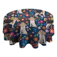 thumbnail image 4 of Beagle Dog Dog and Pioneer Flower Round Tablecloth 60"x60",Wrinkle Wipeable Table Cloth for Kitchen Dining Room Picnic Patio Party, 4 of 6
