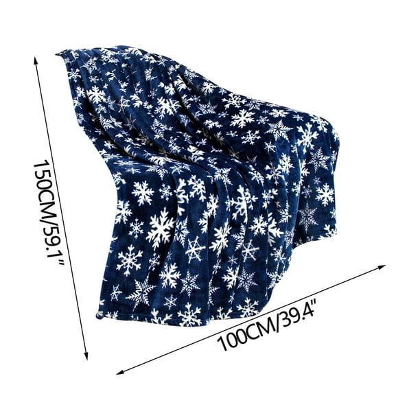 Manta Navideña de Franela Fwt251126006 | Manta Cálida y Acogedora de Invierno con Estampado de Reno, Copo de Nieve y Muñeco de Nieve | Funda Suave para Sofá | Decoración Navideña para Reuniones Famil