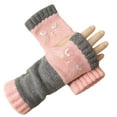 thumbnail image 4 of Cat Fingerless Gloves,Cat Splicing Knitted Gloves Warm Glove Fashion,Women’s Knitted Fingerless with Cute Cats(Purple), 4 of 16