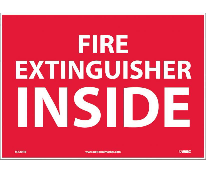 Red on White NMC M199RB Fire Sign Rigid Plastic LegendNO EXIT 14 Length x 10 Height 