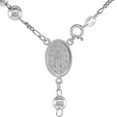 thumbnail image 3 of Sterling Silver 6mm Bead Rosary Necklace for Women and Men Miraculous Medal Center Nickel Free Italy 30 inch, 3 of 7