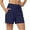 Navy, variant on BiZtdJrK Women Running Sport Shorts Drawstring Waist Gym Workout Shorts Comfy Stretch Casual Summer Shorts with Zipper Pockets Black L
