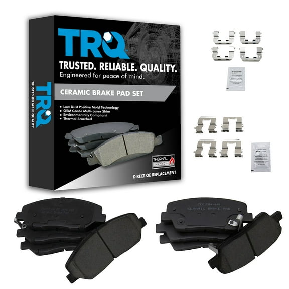 TRQ Front & Rear Premium Posi Ceramic Disc Brake Pad Kit for Hyundai Kia BFA13081