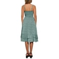 thumbnail image 3 of INSPIRE CHIC Floral Dress for Women's Casual Spaghetti Strap Ruffled Midi Dress XS Green, 3 of 6