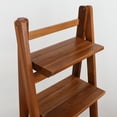 thumbnail image 2 of Milltown Merchants Teak Ladder Shelf - Wooden Folding Bookcase (Teak), 2 of 3