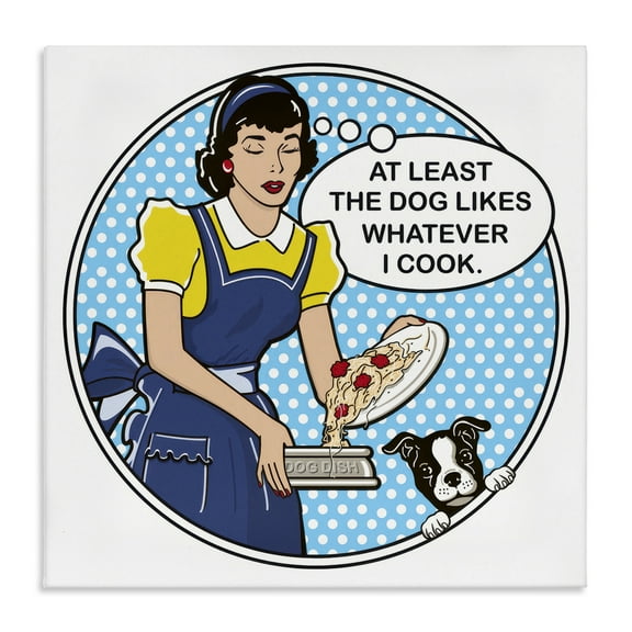 Stupell Industries Funny Vintage Dog Phrase Animals Painting Wrapped Canvas Art Print Wall Art, 17 x 17