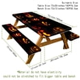 thumbnail image 2 of Maplenight 3-Piece Outdoor Table Cover Set - Halloween Elastic Waterproof Fitted Tablecloth with 2 Bench Covers for Camping/Picnic/Beach/Party - Rectangle Table Cloths for Party Decorations, 2 of 6
