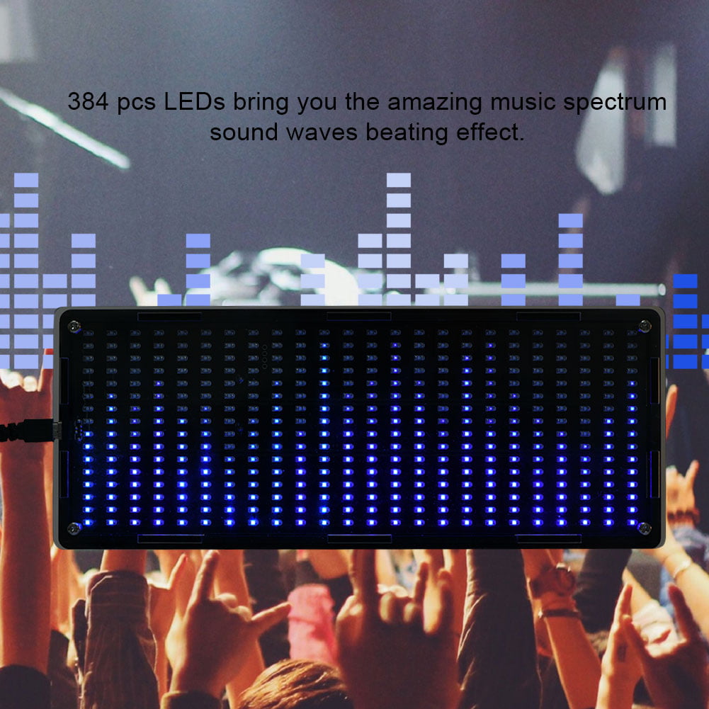 DIY Kits 384 Pcs LED Light Music Audio Spectrum Analyzer Display Volume Stereo 