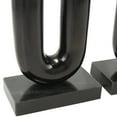 thumbnail image 4 of DecMode 4 Candle Black Aluminum Geometric U-Shaped Candle Holder with Marble Bases, Set of 2, 4 of 13