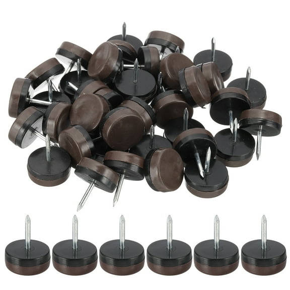 0.94" Dia Chair Slides, 40 Pcs Nail on Furniture Glides for Wooden Furniture, Table Feet, Carpet and Hardwood, Brown