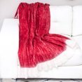 thumbnail image 4 of 52" X 67" Red and White Woven Wool Blend Throw Blanket, 4 of 6