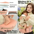 thumbnail image 4 of Baby Carrier, Derstuewe Baby Wrap Carrier for Infants with Hip Seat , Adjustable Baby Holder Carrier for Mom-Soft Pink, 4 of 8