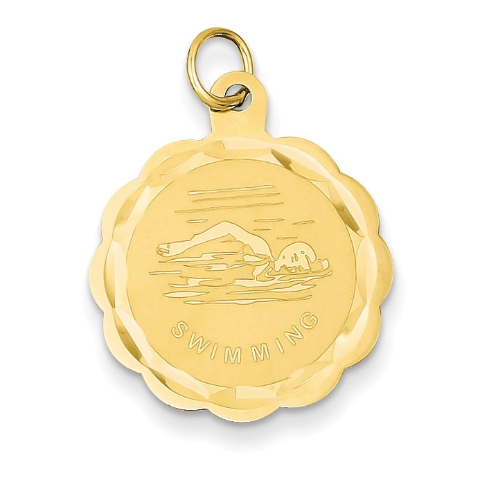 Roy Rose Jewelry 14K Yellow Gold Swimming Disc Charm by