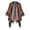 Coffee, variant on VISALY Poncho Shawl Boho Cardigans Travel Plaid Shawl Open Front Cape Warm Oversized Sweaters Casual Cardigan Shawls for Fall Winter Blanket Shawl Wraps Fringe Poncho Knitted Poncho Black One Size