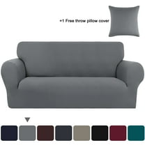 PiccoCasa Stretch Spandex Armchair Sofa Slipcover, Light Gray Large