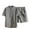 Gray, variant on Honeeladyy Men's 2 Pieces Short Sets Cotton Henley Shirts Short Sleeve Casual Beach Shorts Summer Yoga Outfits #Sa-Black-XXXXL