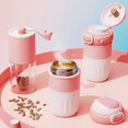 thumbnail image 5 of Taza de café de acero inoxidable 316, taza termo para el vientre, taza de agua portátil para exteriores para mujer, bonita taza rosa de 380ml, 5 of 5