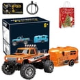 thumbnail image 1 of Mini Camion Tout-Terrain avec Lumières, 1:64 Mini Camion Monstre Rc, Télécommande 2.4ghz, 3 Vitesses Réglables, Camions Rc Rechargeables USB, Idées Cadeaux de Noël Anniversaire Cool (Orange avec Camion de Remorquage), 1 of 7