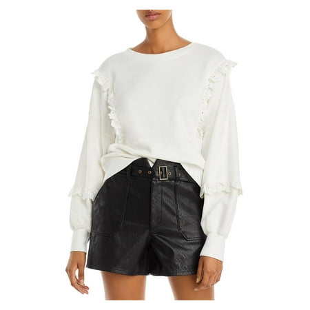Paige Womens Castelle Lace Trim Knit Pullover Sweater