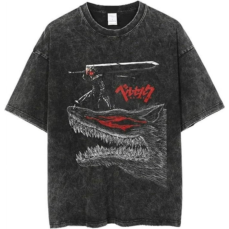 Y2K tops men's 90s vintage Berserk anime graphic shirts Y2K tops men's 90s vintage Berserk anime graphic shirts