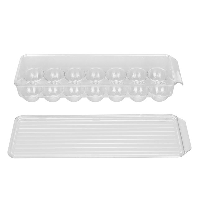 Caja de almacenamiento para huevos, soporte para huevos de 14 rejillas, soporte para huevos de plástico, bandeja para huevos elaborada por expertos