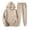 Khaki, variant on GrmtClth Athletic Outfit Sets For Men Solid Color Blank Hoodie Drawstring Baggy Sweatpants 2 Piece Versatile Multi Color Indoor And Outdoor Sweatsuit Beige XL