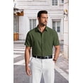 thumbnail image 3 of COOFANDY Men' Button Up Shirt Short Sleeve Dress Shirt Wrinkle Free Stretch Casual Business Shirt, 3 of 6