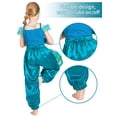 thumbnail image 6 of Girls Princess Costume, Arabian 7 Pcs Dress Up Jumpsuit Outfit for Little Kids Party Birthday 8-10 Years, 6 of 7