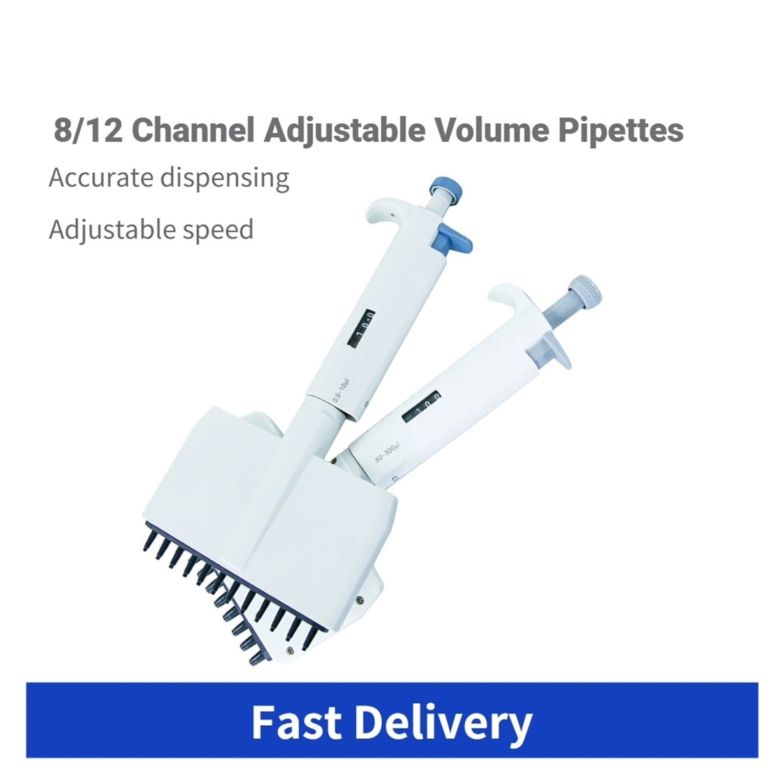 Adjustalbe 8 12 Channel Multichannel Pipette MicroPipette All Sterile Plastic Pipette ,Precision & Accuracy