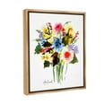 thumbnail image 4 of Stupell Industries Modern Bright Bouquet Botanical & Floral Painting Brown Floater Framed Canvas Art Print Wall Art, 25 x 31, 4 of 10