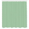 thumbnail image 3 of Floral Shower Curtain, Composition of Flower Formed with Polka Dots and Half Circles, Fabric Bathroom Set with Hooks, 69W X 70L Inches, Teal Mustard and White, by Ambesonne, 3 of 3