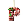 thumbnail image 2 of Hbdhejl 26 Pieces Red Letters Christmas Tree Decorations Candy Cane Letters With Berry Pattern Mini Alphabet Hanging Ornaments Party Home 2D Acrylic Christmas Tree, 2 of 4