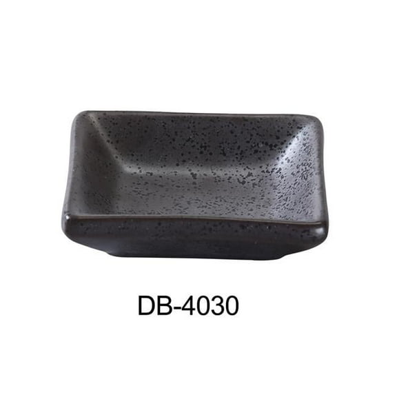 Yanco DB-4030 3 x 2.25 in. Diamond Black Collection Rectangular Sauce Dish, Matte Glaze - 2 oz - Pack of 48