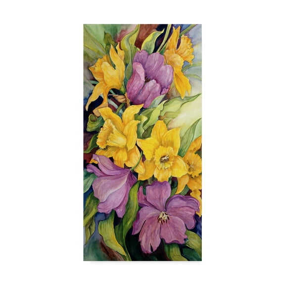 Trademark Fine Art 'Tulips And Daffodils' Canvas Art by Joanne Porter