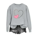 thumbnail image 3 of VgaVtl Long Sleeve Women Sweatshirt Valentines Winter Women's Tops Loose Heart Print Pullover Holiday Lightweight Tops, 3 of 4