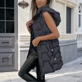 thumbnail image 6 of Pyhlmscde Women's long Quilted Vest hooded sleeveless Button Down puff vest cotton padded jacket winter coat, Winter Clothing for Women, Vest for Women, Puffer Jacket Womens, 6 of 6