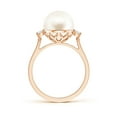 thumbnail image 2 of ANGARA Freshwater Cultured Pearl Ring with Diamond Accents in 14K Rose Gold for Women | June Birthstone, Birthday, Anniversary, Jewelry Gift for Women | Pearl Ring, 2 of 8