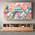 thumbnail image 2 of Rainbow Design Banner Decorative Balloons Party Backdrop for Kids Birthday Indoor Celebration Photo Shoot, 2 of 9